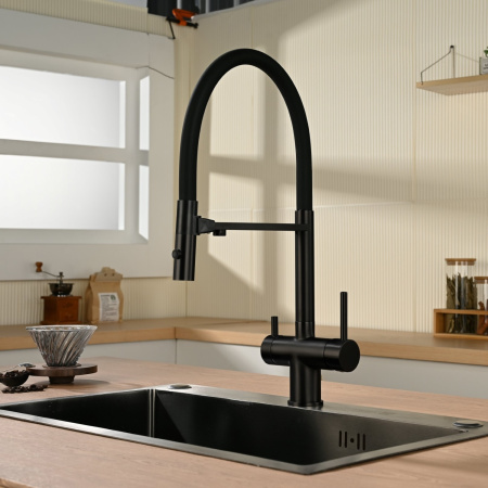 Смеситель для кухни Vincea VKF-120MB, черный