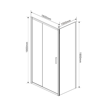 Душевой уголок Гарда (Garda) VSR-1G1016CL, 1600*1000, хром, стекло прозрачное