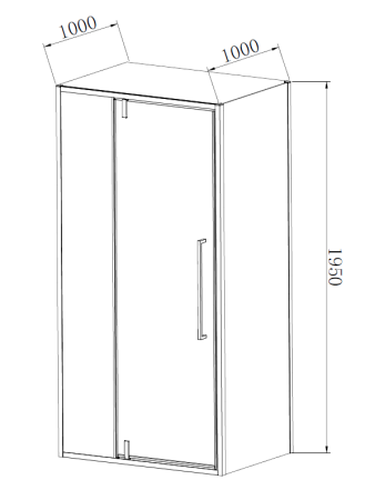 Душевой уголок Слим-Н (Slim-N) VSR-4SNP1010CLGM, 1000*1000, вороненая сталь, стекло прозрачное