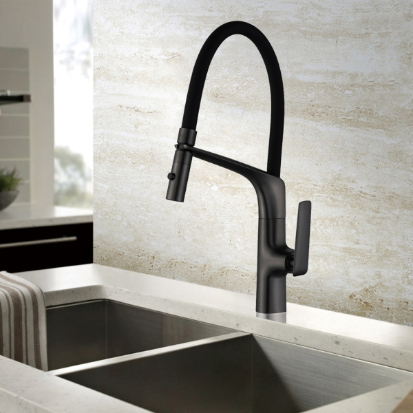 Смеситель для кухни Vincea VKF-115MB, черный