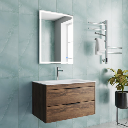 База под раковину Кьяра 2D (Chiara 2D) 800 подвесная, 2 выкатных ящика микролифт, С.Oak