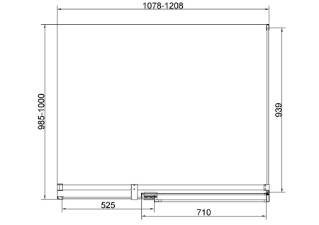Душевой уголок Экстенза (Extenza) VSR-4EX111210CLBN, 1100/1200*1000, брашированный никель, стекло прозрачное