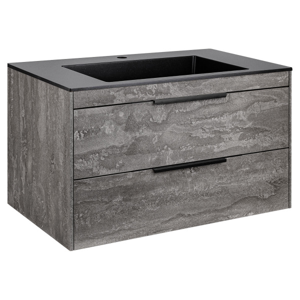 База под раковину Chiara 2D 800 подвесная, 2 выкатных ящика soft-close, G.Stone