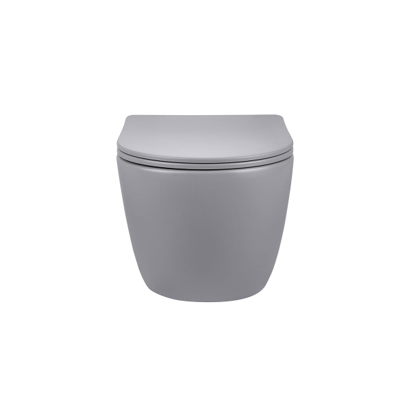 Унитаз подвесной Globo VT1-14SMG безободковый, цвет матовый серый, ультратонкое сиденье soft-close
