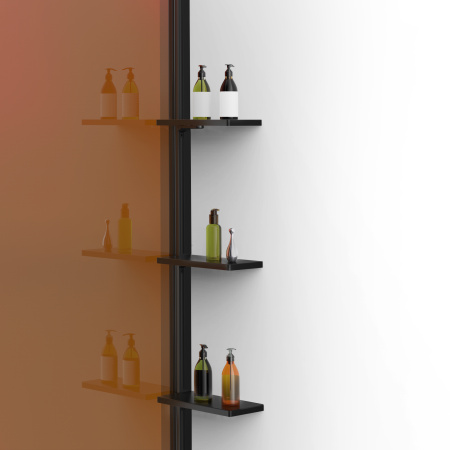 Душевая перегородка Волк-Ин (Walk-In) VSW-1WSL120GSB, 1200*2000, черный матовый, стекло янтарь