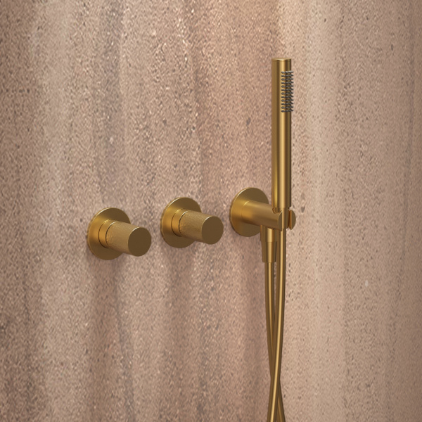 Душевой комплект Aura VSFW-6AU1BG встраиваемый, 2 режима, 30см S304 верх душ, браш.золото