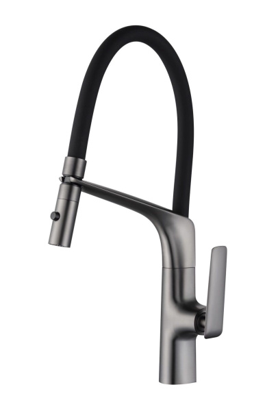 Смеситель для кухни Vincea VKF-115GM, вороненая сталь