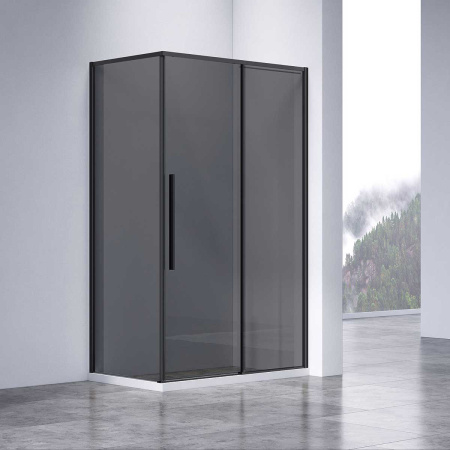 Душевой уголок Слим-Н (Slim-N) VSR-4SN8014CGB, 1400*800, черный, стекло тонированное