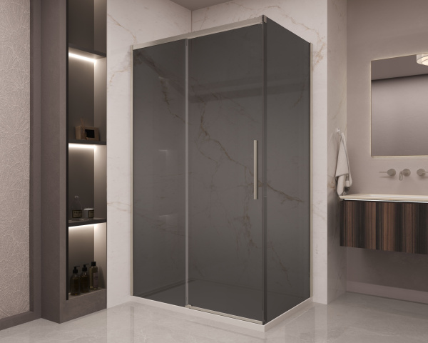 Душевой уголок Стелла (Stella) VSR-1ST9012CGBN, 1200*900, брашированный никель, стекло тонированное