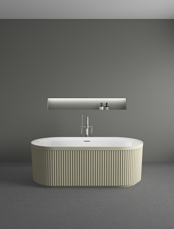 Ванна акриловая Vincea VBT-709-1700MG, 1700*800*585, цвет матовый бежевый/белый, щелевой перелив, слив белый