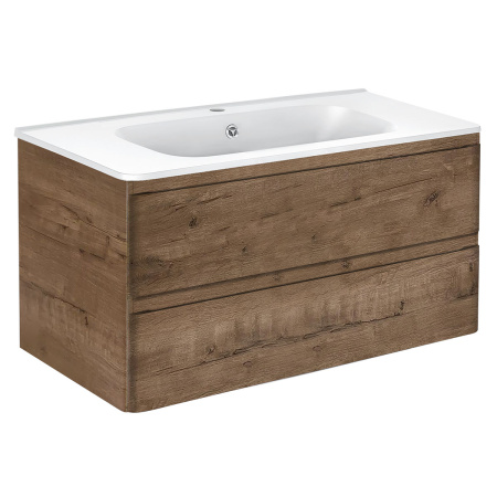 База под раковину Вико (Vico) 1000 подвесная, 2 выкатных ящика микролифт, Винтажный дуб (V.Oak)