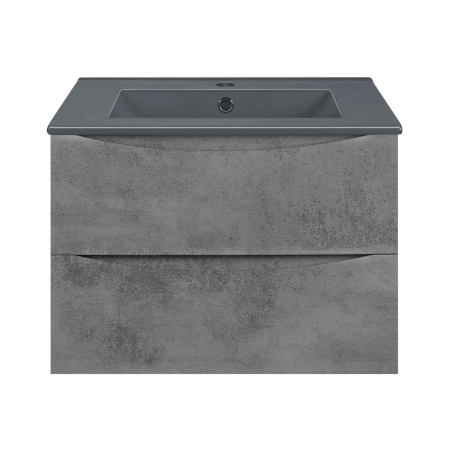 База под керамическую раковину Миа (Mia) 600 подвесная, 2 выкатных ящика микролифт, Beton