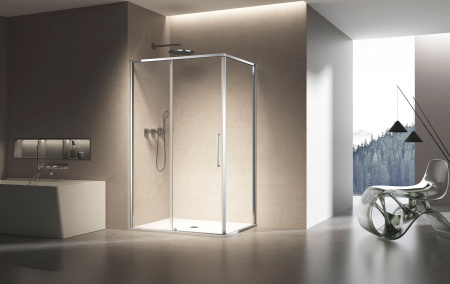 Душевой уголок Слим 8мм (Slim 8mm) VSR-6SL8012CL, 1200*800, хром, стекло прозрачное