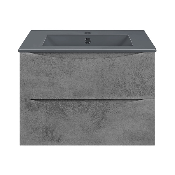 База под керамическую раковину Mia 600 подвесная, 2 выкатных ящика soft close, Beton
