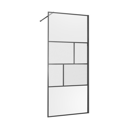 Душевая перегородка Волк-Ин (Walk-In) VSW-1HC900CFGM, 900*2000, вороненая сталь, стекло прозрачное/рифленое