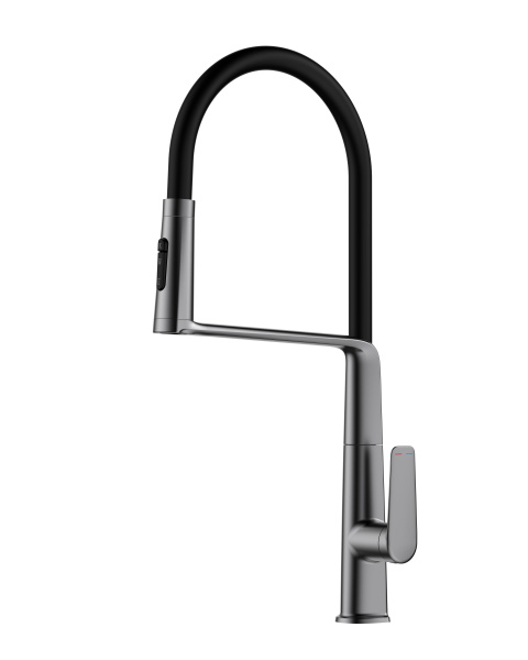 Смеситель для кухни Vincea VKF-118GM, вороненая сталь