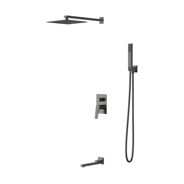 Душевой комплект Puro VSFW-5P1GM встраиваемый, 3 режима, вороненая сталь
