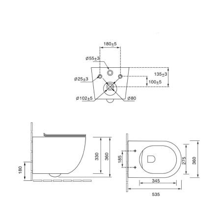 Унитаз подвесной Глобо (Globo) VT1-14T Торнадо, цвет белый, ультратонкое микролифт сиденье
