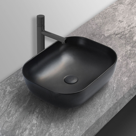 Раковина керамическая Vincea VBS-101MB, 500*400*140, цвет матовый черный