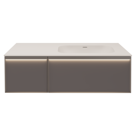 База под раковину Элис (Elise) 1200 подвесная, правая, 2 выкатных ящика микролифт, серый матовый