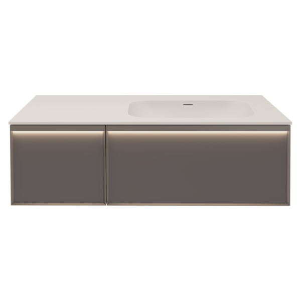 База под раковину Elise 1200 подвесная, правая, 2 выкатных ящика soft close, серый матовый