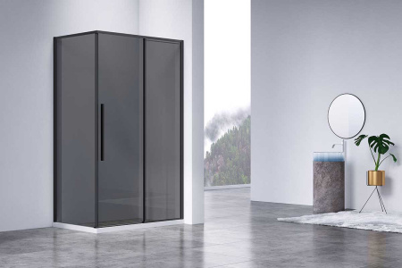 Душевой уголок Слим-Н (Slim-N) VSR-4SN8014CGB, 1400*800, черный, стекло тонированное