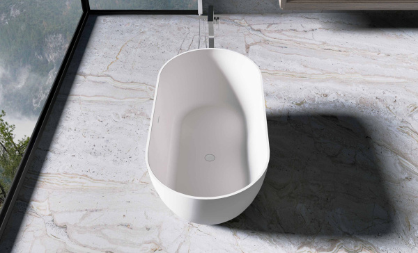 Ванна из искусственного камня Vincea VBT-4S04MW, 1700*800*560, белый мат., слив-перелив в комплекте