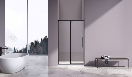 Душевая дверь Слим-Н (Slim-N) VDP-4SN100CLB, черный матовый, стекло прозрачное
