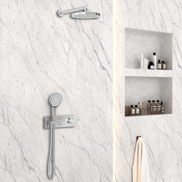 Душевой комплект VSFW-422T2CH встраиваемый, термостатический, двухрежимный, хром