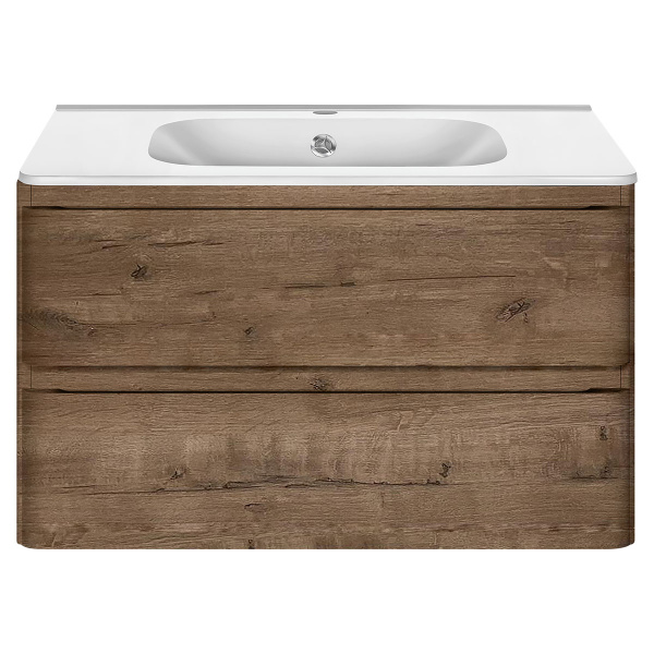 База под раковину Vico 800 подвесная, 2 выкатных ящика soft close, V.Oak