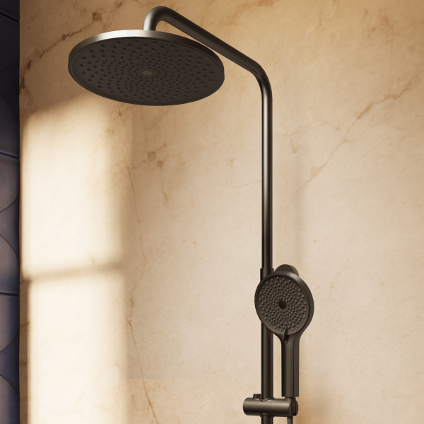 Душевая стойка Феерие (Feerie) VSFS-5FE1MB с изливом, черный