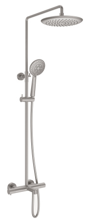 Душевая стойка Дизаер (Desire) VSFS-1D1TBN термостатическая с изливом, 25см верх душ, брашированный никель