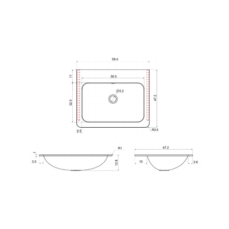Раковина VCB-2VP600W из искуственного камня, цвет белый