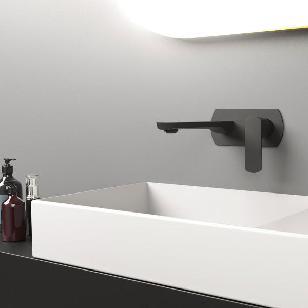 Смеситель для раковины Next VBFW-1N1MB встраиваемый однорычажный, черный 