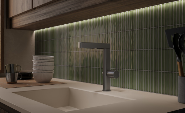 Смеситель для кухни Vincea VKF-22GM, вороненая сталь