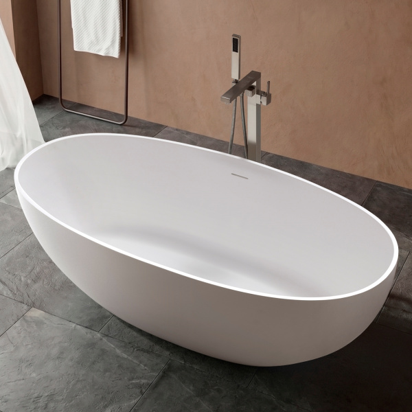 Ванна Солид Серфейс (Solid Surface) Vincea VBT-4S06-1600MW, 1600*750*560, белый матовый, щелевой перелив
