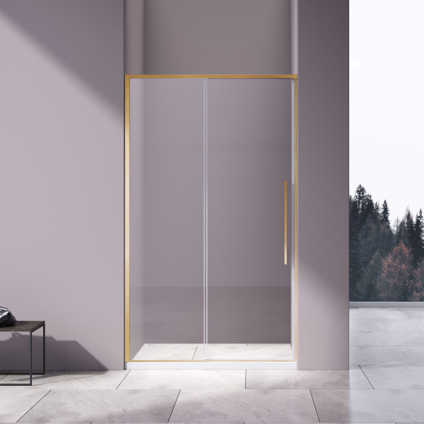Душевая дверь Slim-N VDS-4SN120CLG, 1200, брашированное золото, стекло прозрачное