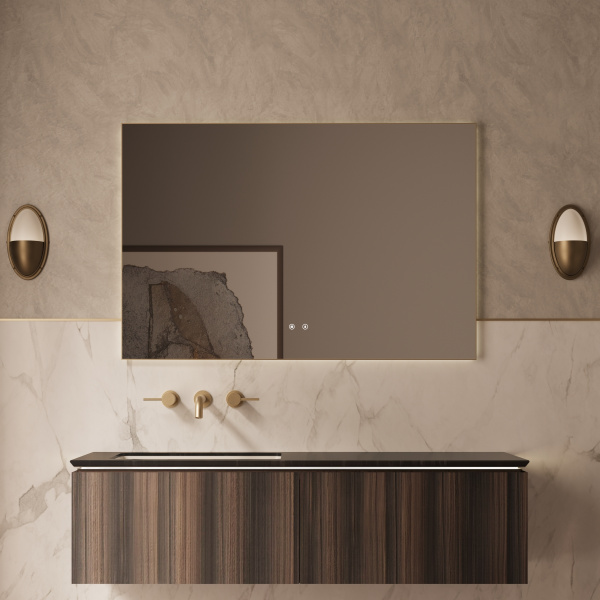 База под раковину Luxe 1400 подвесная, 2 выкатных ящика soft close, натуральный орех