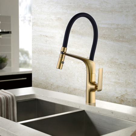 Смеситель для кухни Vincea VKF-115BG, брашированное золото