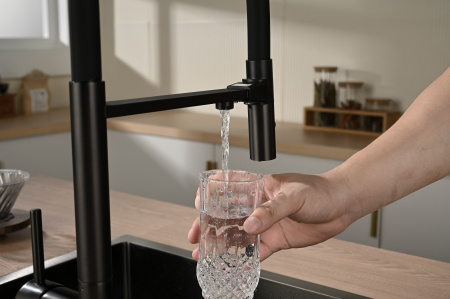 Смеситель для кухни Vincea VKF-120MB, черный