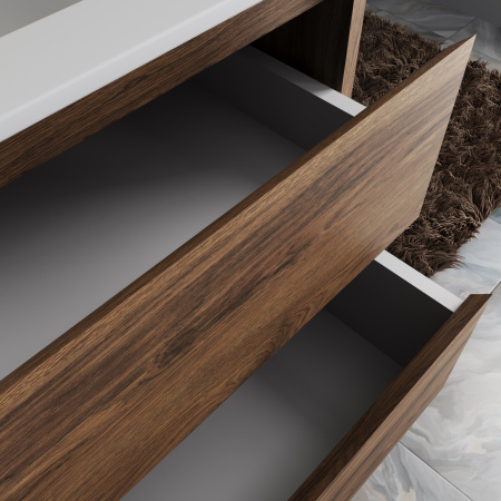 База под раковину Джио (Gio) 1000 подвесная, 2 выкатных ящика микролифт, Дуб Чарльстон (C.Oak)