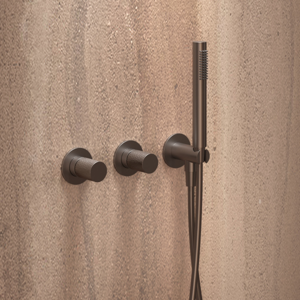 Душевой комплект Aura VSFW-6AU1GM встраиваемый, 2 режима, 30см S304 верх душ, вороненая сталь