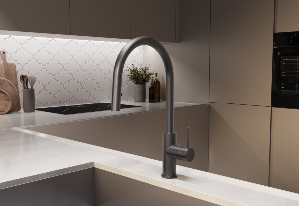 Смеситель для кухни City VKF-2C1GM, вороненая сталь