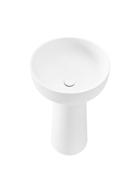 Раковина из искусственного камня Vincea VBS-4SP02MW, 480*480*850, напольная, цвет белый матовый