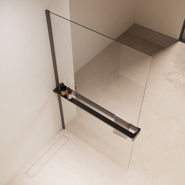 Душевая перегородка Walk-In VSW-1HR900CLGM, 900*2000, вороненая сталь, стекло прозрачное