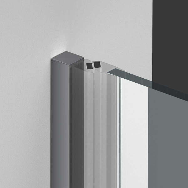 Душевая дверь Alpha VDP-3AL600CLGM, вороненая сталь, стекло прозрачное Душевая дверь Alpha VDP-3AL600CLGM, вороненая сталь, стекло прозрачное