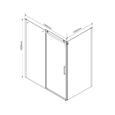 Душевой уголок Комо (Como) VSR-1C1015CL, 1500*1000, хром, стекло прозрачное
