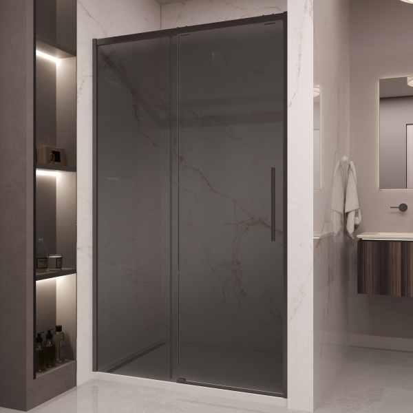 Душевая дверь Stella VDS-1ST120CGB, 1200, черный, стекло тонированное Душевая дверь Stella VDS-1ST120CGB, 1200, черный, стекло тонированное