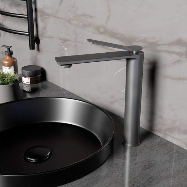 Смеситель для раковины Verse VBF-2VE2GM однорычажный, вороненая сталь