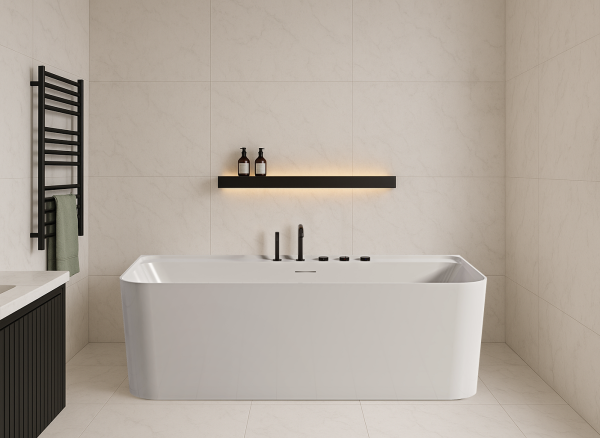 Ванна акриловая Vincea VBT-702-1700, 1700*800*585, цвет белый, щелевой перелив, слив белый